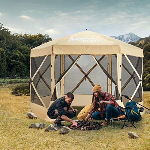 Mastercanopy 10X10 Portable Screen House Room Pop Up Gazebo Outdoor Camping Tent With Carry Bag(10X10,Beige) #TOP6
