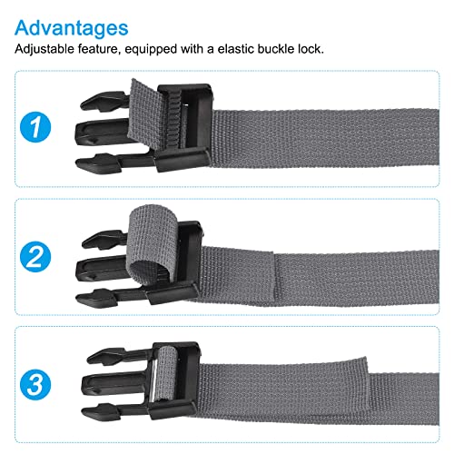 Image of MECCANIXITY Utility Strap with Buckle 1x40 Inch Polyester Quick Release Adjustable Belt for Travel Outdoor Bag Luggage Packing (Gray)