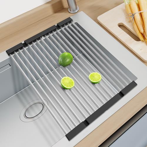 GAViA Escurreplatos Plegable y extraíble, Escurridor de Platos sobre el Fregadero, Alfombrilla de Goteo, Rejilla de Goteo para Tazas, Frutas, Verduras, Organizador de Cocina (44 x 33 cm)