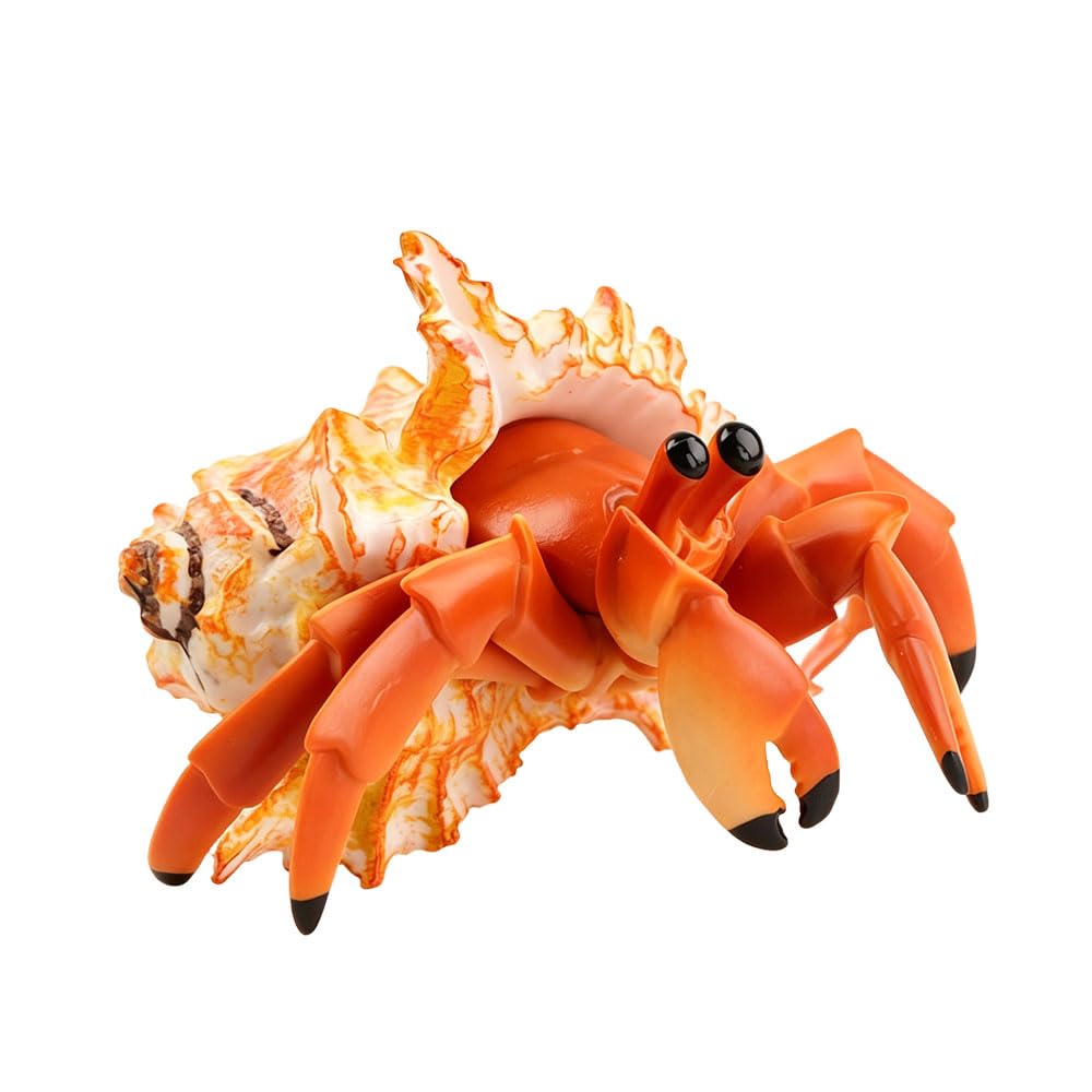 Jehoshaphat 1PC Handmade Realistic Hermit Crab Model Artificial Sea Creature Ornament Multi-use Decor for Aquarium Fish Bowl Terrarium Marine Habitat Hobby Collection