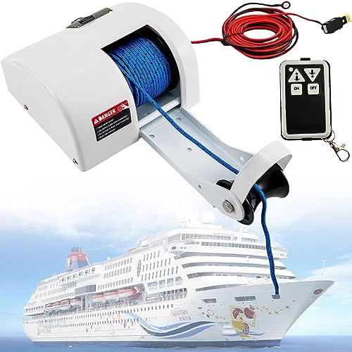 ANXYYDS Salzwasser-Ankerwinde, ferngesteuerte elektrische Ankerwinde, elektrische Bootswinde, drahtloses ferngesteuertes Süßwasser-Meersalzwasserboot