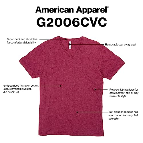 American Apparel Unisex CVC V-Neck T-Shirt, Style G2006CVC, 2-Pack2