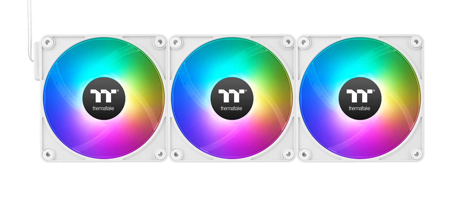 Thermaltake CT140 EX ARGB Sync | 140mm | 3er-Pack | MagForce 2.0 Magnet-Daisy-Chain | PWM 500–1800 U/min | 9 Addressable LEDs | 5V Mainboard Sync | Hydraulic Bearing | sehr leise | Weiß