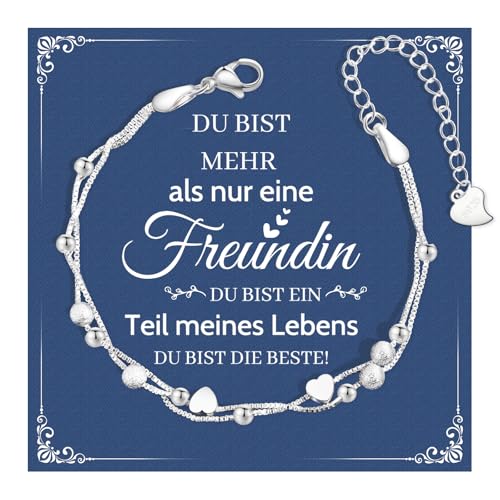 CheersLife Freundschaftsarmbänder,Beste Freundin Geschenke,Geschenk Freundin,Herz Armband Damen Schwestern Glücksarmband - Geburtstagsgeschenk Weihnachten Valentinstag
