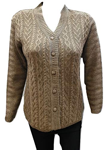 lady willington Women's Wool V-Neck Cardigan (PUREWOOLRAINBOWSEMICOTTYL_Walnut_XL)-picture-38