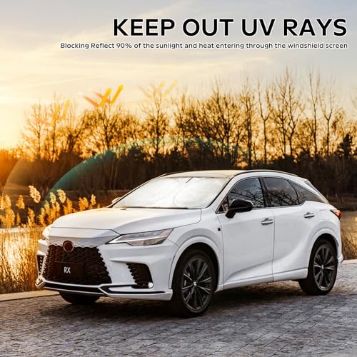 INSAUTO Windshield Sunshade for Lexus RX 350 450h 2016-2022 RX 350, RX 350 F Sport, RX 350L 2023 2024 2025, Front Window Sun Visor Cover, UV Heat Blocker Protector, Foldable Sun Shade Accessories - Image 4