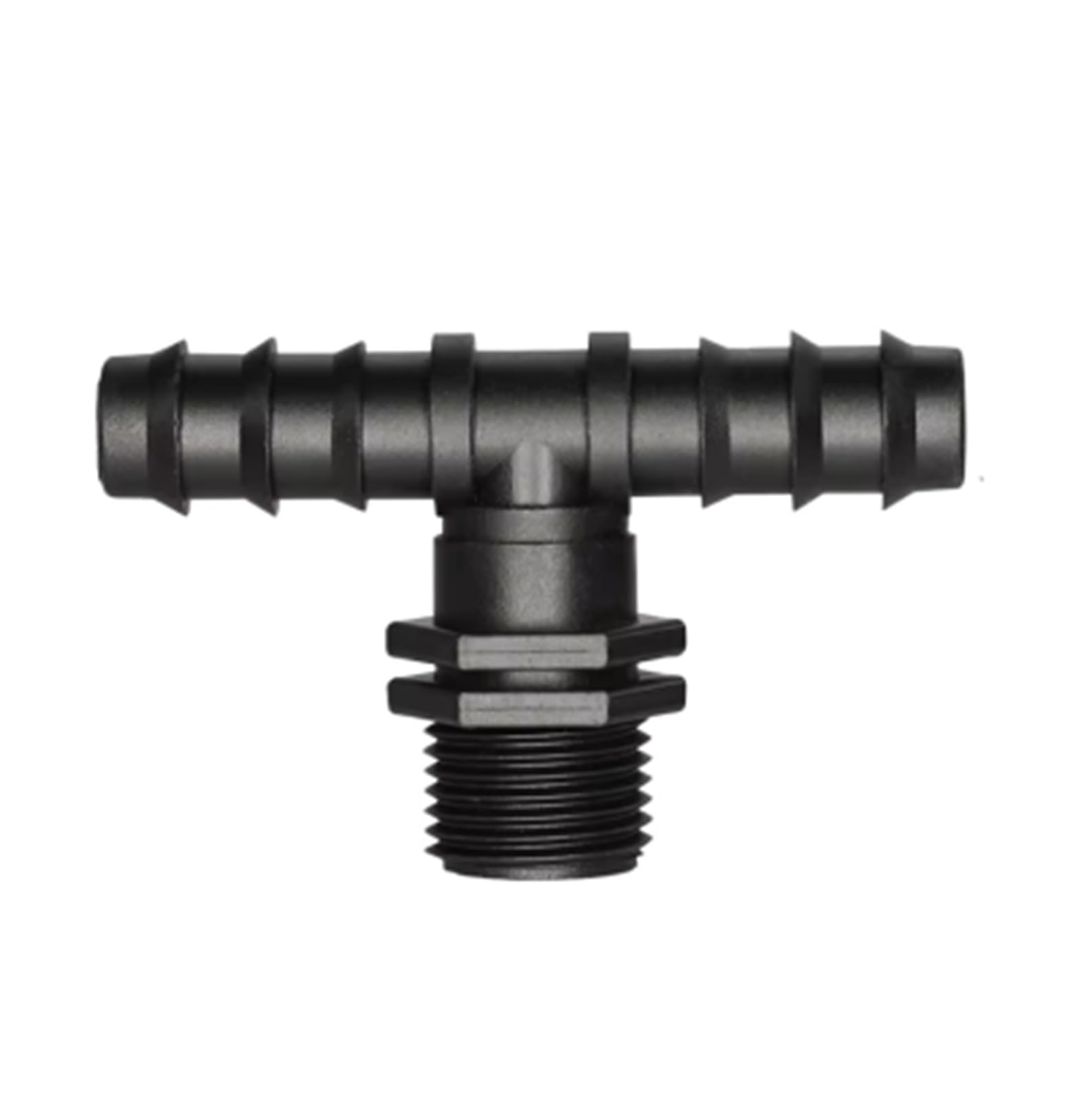 Adaptador de conector PE 16MM, manguera jardín 1/2 ", codo púa tubo, válvula enchufe extremo en T, Fitt for invernadero, 10 Uds(E)
