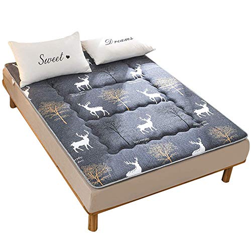 Zixin Agradable a la Piel de algodón Sencillos colchón Doble Espesado Plegable Tatami Antideslizante Mat Colchón Estudiante Litera Litera Mat, Transpirable y Resistente Multifuncional, 90 * 200cm