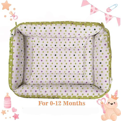 Image of Toddylon Baby Bed Bedding Set for New Born Baby | Bed Mattress | Mosquito Net | Neck |Cotton | Travel Bed | Essentials | Toddlers | Infants | Baby Boy Girl (0-12 Months) Green