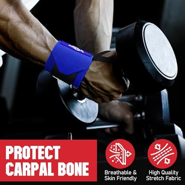 Wrist Wraps for Weightlifting-21 Lifting Wrist Straps for Weightlifting,Weight Lifting Wrist Wraps with Thumb Loop,Breathable Wrist Brace, Avoid Injury and Maximize Grip for Men & Women Powerliftin
