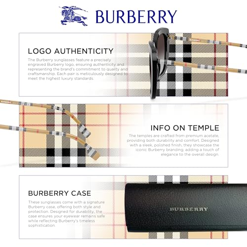 BURBERRY BE4323 Square Shape Acetate Sunglasses with eSHADES Luxury Eyewear Kit Bundle 6