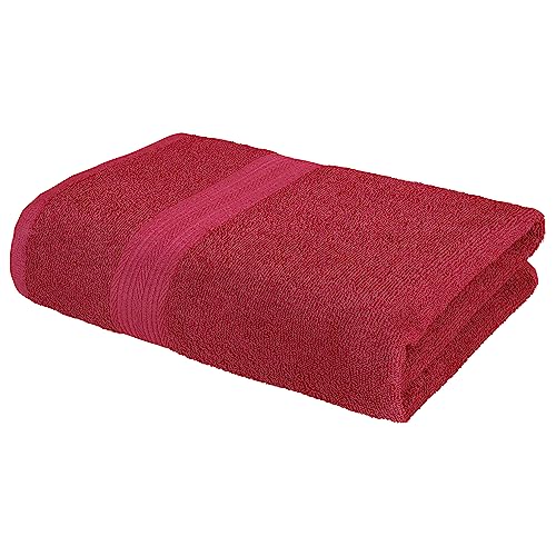 MollisHomes Bath Towel Large Size | 350 GSM Quick Dry Bath Towel | 70 x 140 cm Towel | Red | 100% Cotton Bath Towels for Men, Women &amp; Kids | Gym T