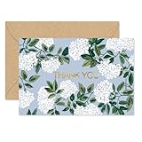 Whaline 24 Pcs Hydrangea Thank You Cards Greeting Cards with Envelopes Stickers Blue White Floral Flower Blank Note Card for Spring Summer Wedding Birthday Party, 4 x 6 Inch