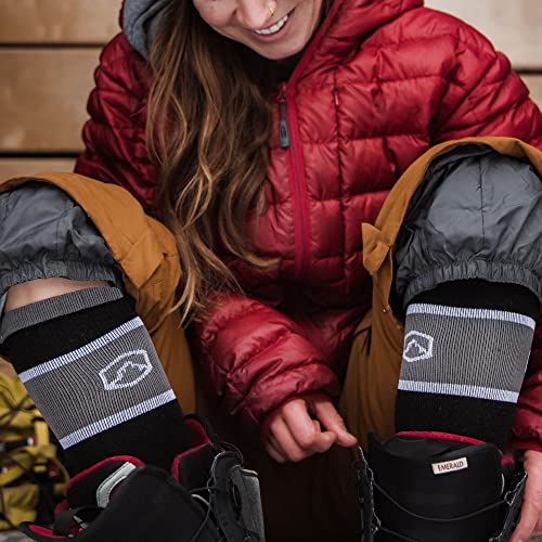 CloudLine Men’s and Women’s Ski & Snowboard Socks - Ultralight Merino Wool, Thermal, Moisture Wicking, Made in USA - 1 Pair3