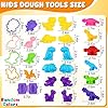 Oun Nana Dinosaur Dough Tools Set for Kids, 27 PCS Dinosaur Molds and Accessories for Creative Fun, Dough Starter Kit for Kids Ages 2-8, Random Color #2