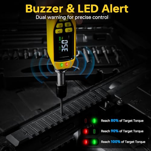 Image of YIYEIE 46-Pc Digital Torque Screwdriver, 3.5-70.8 in-lb, ±1% Precision Electronic Torque Screwdriver Set with Buzzer & LED, 1 /4 inch Inch Pound Torque Driver with S2 Bits for Bike Repair & Scope Mounting