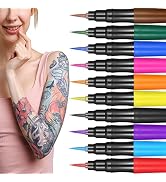 Jim&Gloria Temporary Tattoo Pens Fake Tattoos Kit Removable Body Tattoo Paint Markers For Men Wom...
