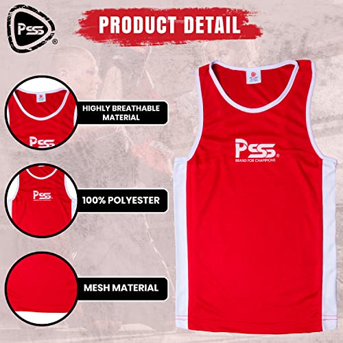Enfants de boxe ensemble bicolore haut et short avec gants de protection - 4