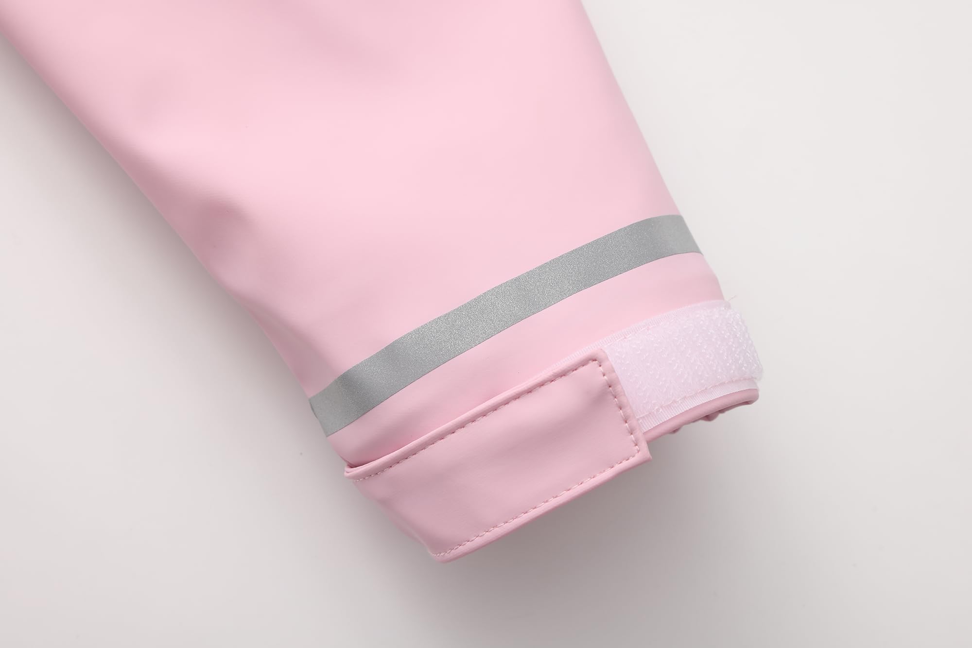 Ciré Imperméable 2 à 5 ans intérieur polaire fleece unisexe fille garçon avec Doublure Rayée sur capuche, Fermeture Éclair waterproof, Matière PU recyclable et minimisée de pollution