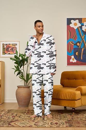 Geek Nerdy Mens Pajamas Set 2 Piece Funny Pajamas For Men Christmas Pajamas - Soft Milk Silk Pjs Set With Pockets3