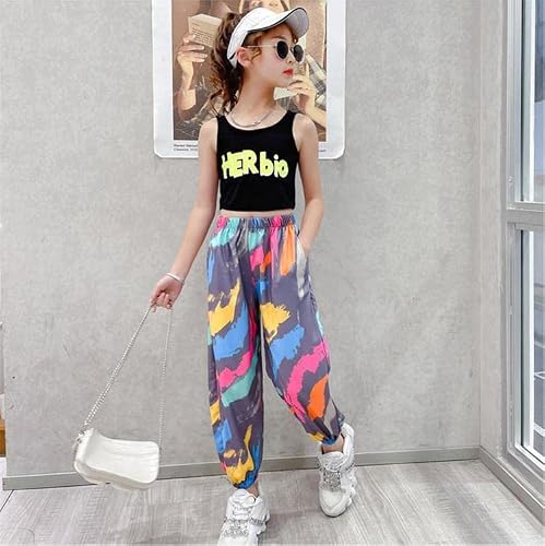 Joy2Fitt Girls' Tie Dye Sports Pants Jogging Sweatpants For Active Toddler Girls Hip Hop Streetwear Trousers With Pocket 4T 5T #TOP1