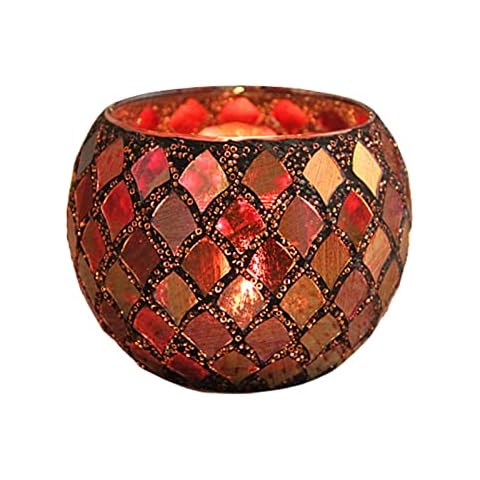 MISNODE Mosaic Glass Candle Holder for Events Cover