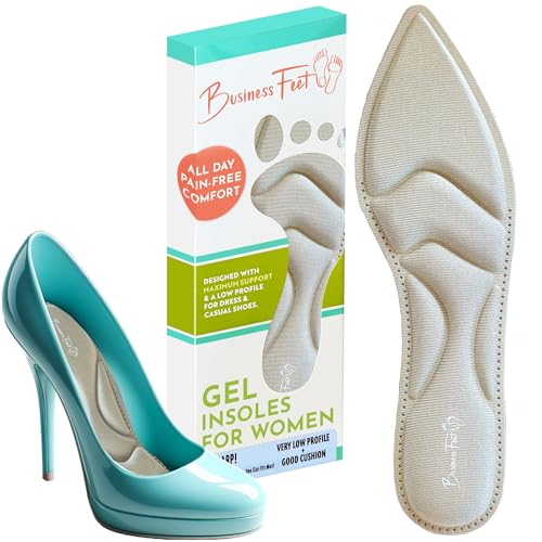 Sharp! Ultra Thin Shoe Inserts for Women - Insole Shoe Inserts for All Day Comfort, Insoles for Women, Low Profile for Dress & Casual Shoes - M/S Beige/Nude