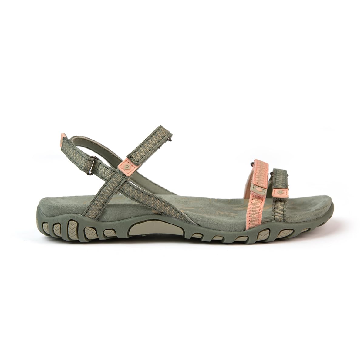 Izas Sandalias de Senderismo para Mujer Deportivas y Cómodas. Sandalias Planas de Verano para Trekking y Caminar de Diseño Ergonómico con 3 Ajustadores. Color Negro