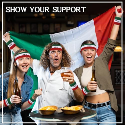 Image of Jadive Italia Mexico USA Number 15, 1 Sweatband Set Absorbing Headband and Sports Wristband Headband Costume