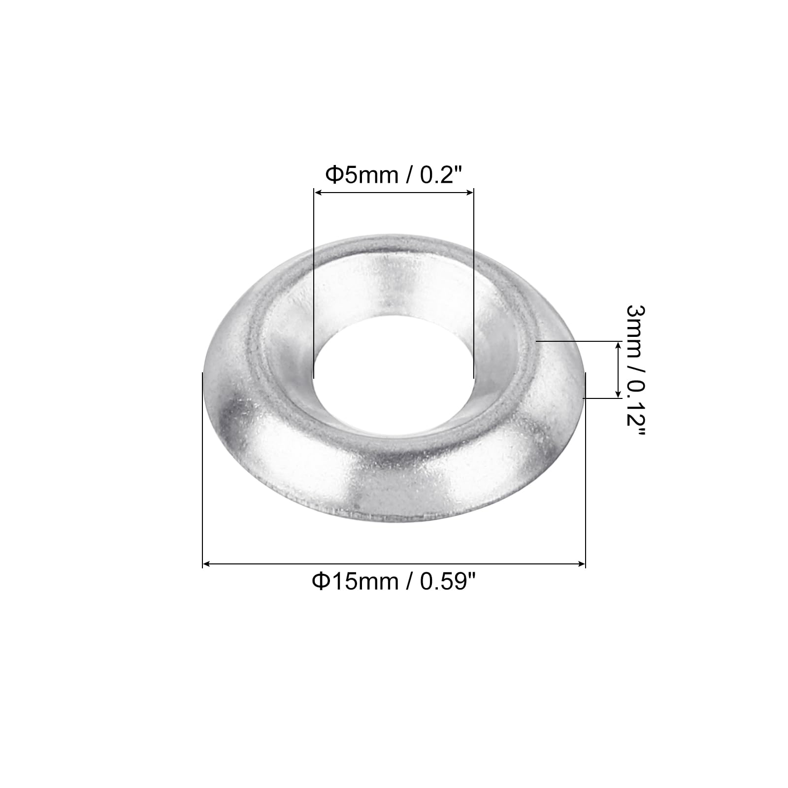 QUARKZMAN #10 Rondella a Tazza Svasata in Acciaio Inossidabile 304, 300pz Rondelle Finitura Svasata per Viti Bullone