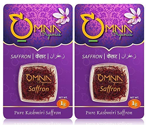 OMNA Organic Saffron, Natural and Finest Kashmiri Mongra Saffron / Kesar (Grade A++) for Pregnant Women, Biryani and Beauty (2 Gram)