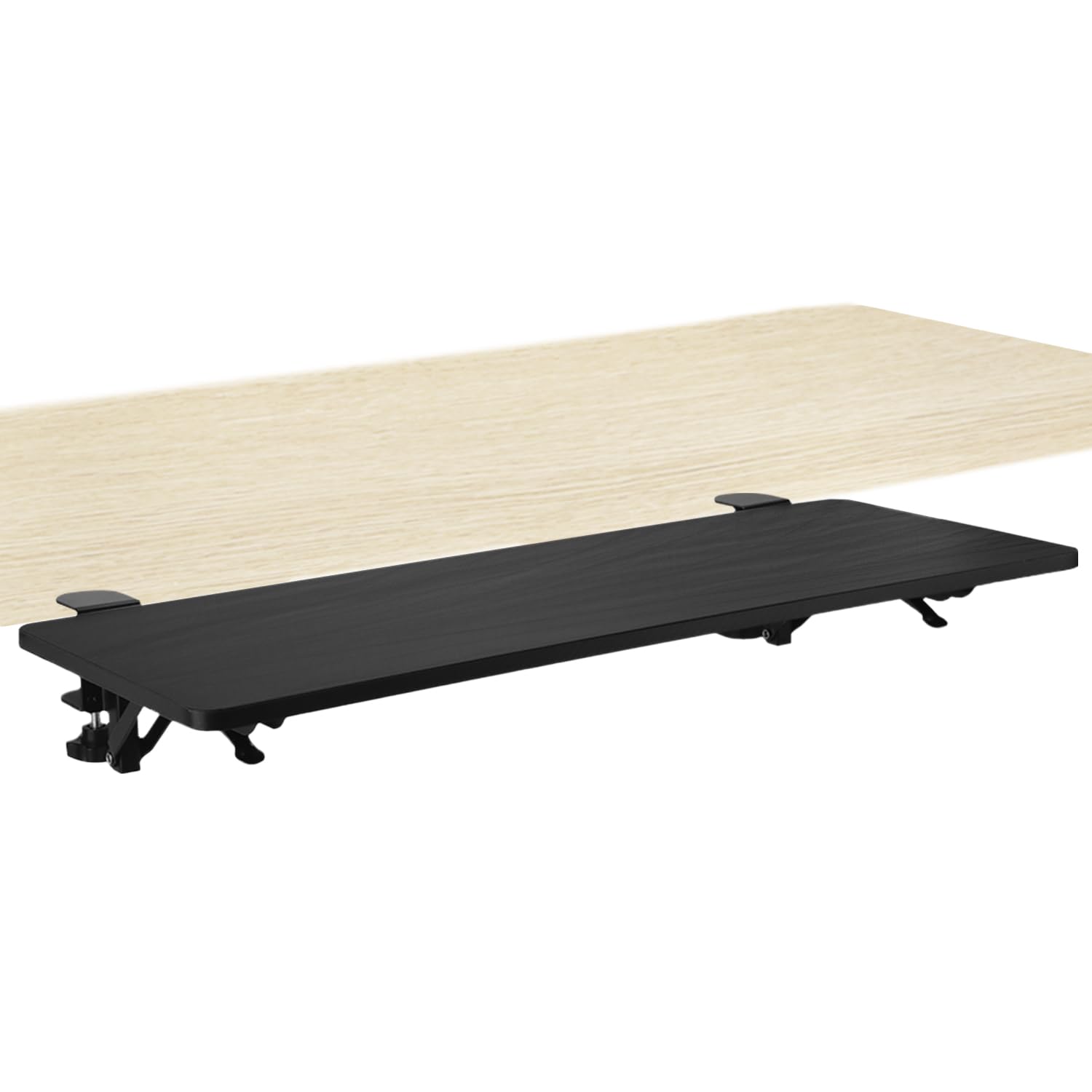 QWORK® 2 Piezas Bandeja Extraible Teclado, Soporte de Extensión de Escritorio con Clip de Montaje en Mesa - para Escritorio de 1 a 5 cm de Grosor