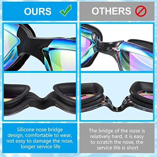 6 Pack Swim Goggles Antifog Swimming Equipment With Protection Polarized Women Men Swimming Goggles No Leaking Full Protection Sport Swimming Goggles With Wide View For Adult Youth (Vivid Color) #TOP2