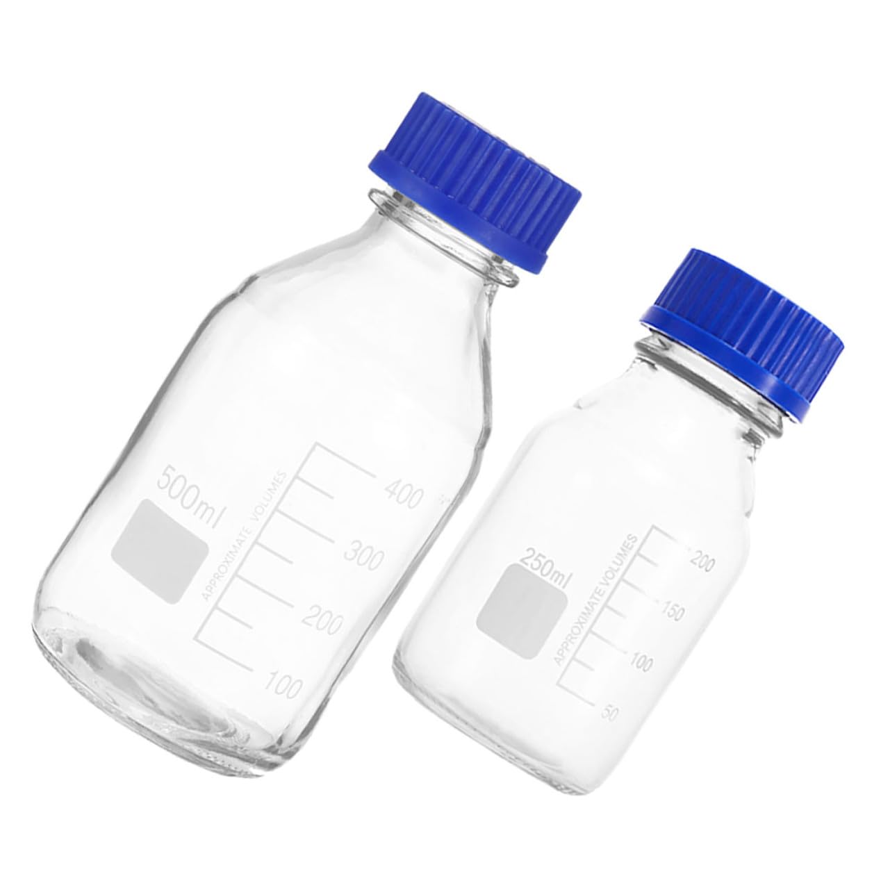 POPETPOP 2 pièces Flacons Réactifs de Laboratoire Gradués avec Bouchons Étanches Contenants Larges pour Échantillons Liquides et Stockage Chimique