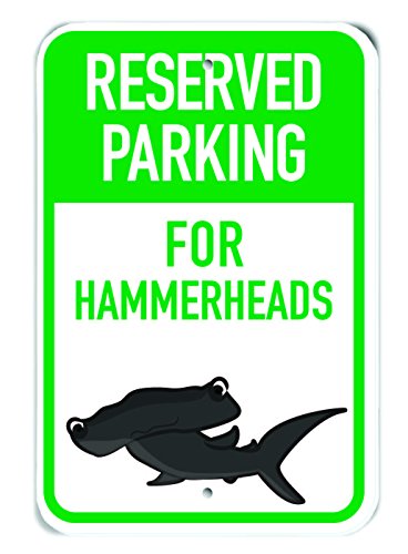 Panneau Reserved Parking for Hammerheads plaque aluminium de signalisation extérieure