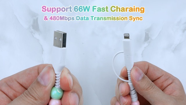 Image of Aolcev USB C Cable for iPhone Charging Cord 3.3FT 2 in 1 Multi Cute Beaded Phone Charger [MFi Certified] USB A to USB C Fast Charging Cable Type C Charger Cord for iPhone 17 16 15 Pro Max iPad Colored