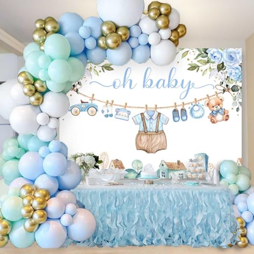 Fondo para baby shower azul 7x5ft decorativo miniatura 3