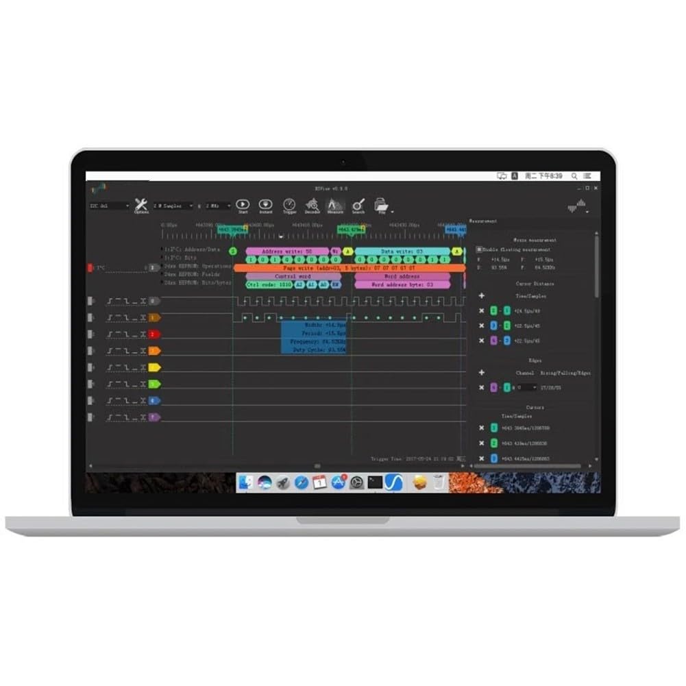 Analizador lógico USB de 16 canales de 24 MHz para PC Win Mac