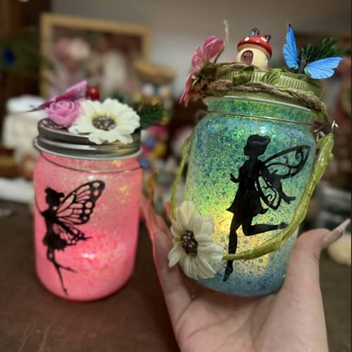 FOMOMDI DIY Feen im Glas, farbwechselndes Feenlaterne-Nachtlicht-Set mit Fernbedienung, Geschenke und Aktivitäten für Kinder Mädchen zum Geburtstag und Feiertagen, Bastelspielzeug