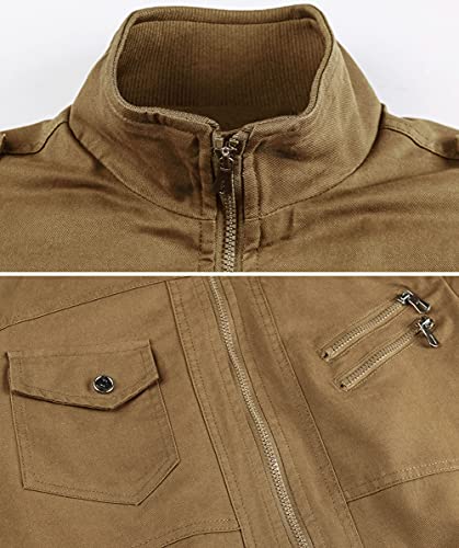 Men's Lightweight Cotton Military Jackets Spring And Autumn Casual Outerwear With Pockets #TOP2