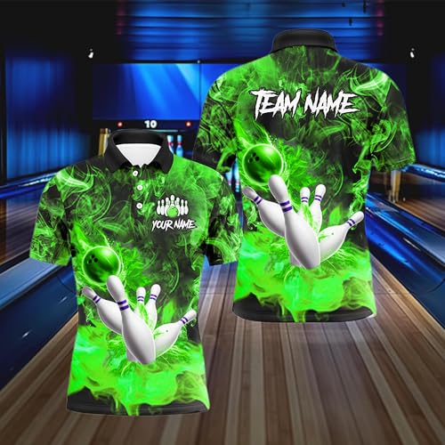 IZI POD Custom 3D Bowling Polo Shirts for Men, Personalized Men Bowling Jersey, Team Shirt, Bowling Shirts for Lovers Players2
