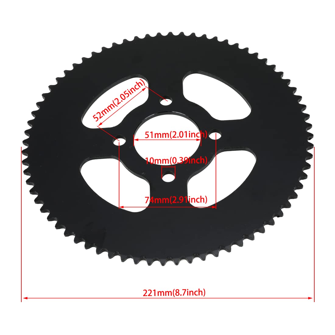 Akozon 65 Zähne Kettenrad - Powersport Ersatzteil  Produktbild-Vorschau 1