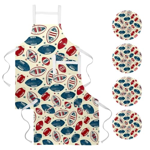Tablier de serveuse pour cuisine et restaurant anti-taches avec 4 broches