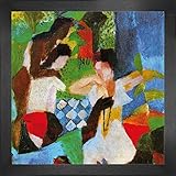 1art1 August Macke Poster Kunstdruck Bild und MDF-Rahmen - Türkischer Schmuckhändler, 1914 (40 x 40cm)