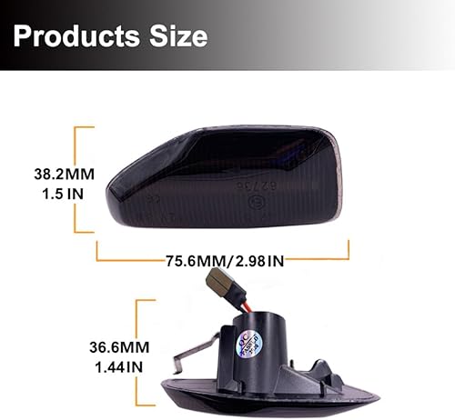 Miniatura 10 de Lámpara de señal de giro LED para guardabarros delantero, luz de marcador lateral compatible con Dacia Sandero 2 Logan 2 Duster 2 Renault Stepway