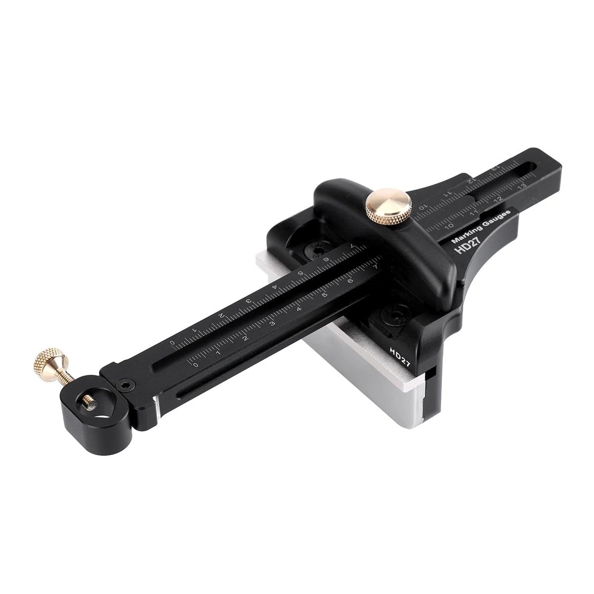 HONGDUI Marcador métrico e imperial de doble escala HD27, herramientas de marcado, con un diámetro de plataforma colgante de menos de 11 mm, se puede instalar un bolígrafo