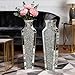 SHYFOY Crushed Diamond Floor Vase, Large Silver Mirror Tall Vases for Floor, Modern Luxury Glass Vases Home Decor for Living Room Bedroom Home Corner Indoor Office, 26.8