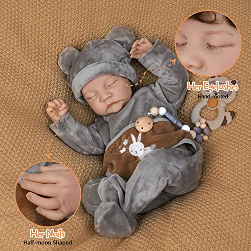 Jizhi Lifelike Reborn Baby Dolls - Soft Cloth Body 17 Inches Realistic Newborn Baby Dolls Real Life Baby Dolls With Feeding Kit Accessories For Kids Or Collection #TOP2