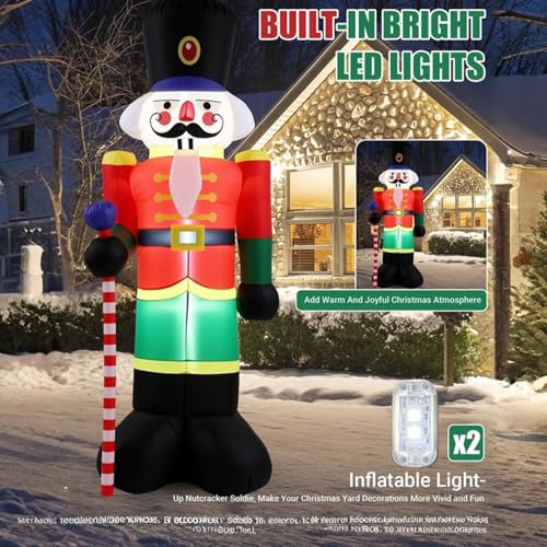 Décorations de Noël Gonflables avec Casse-Noisette LED Extérieur - 8