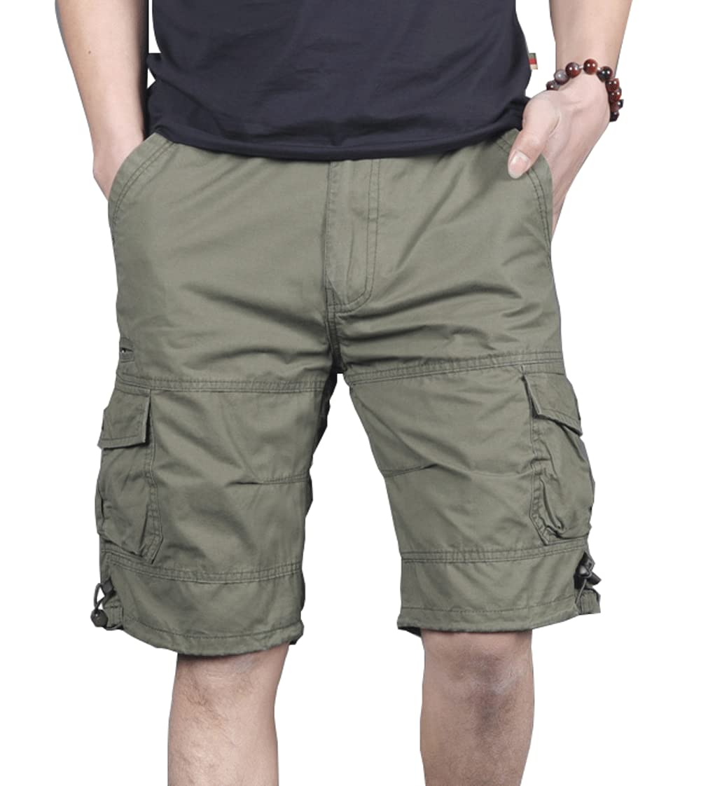 QOCO Bermudas cargo para hombre, pantalones cortos de verano, 100% algodón